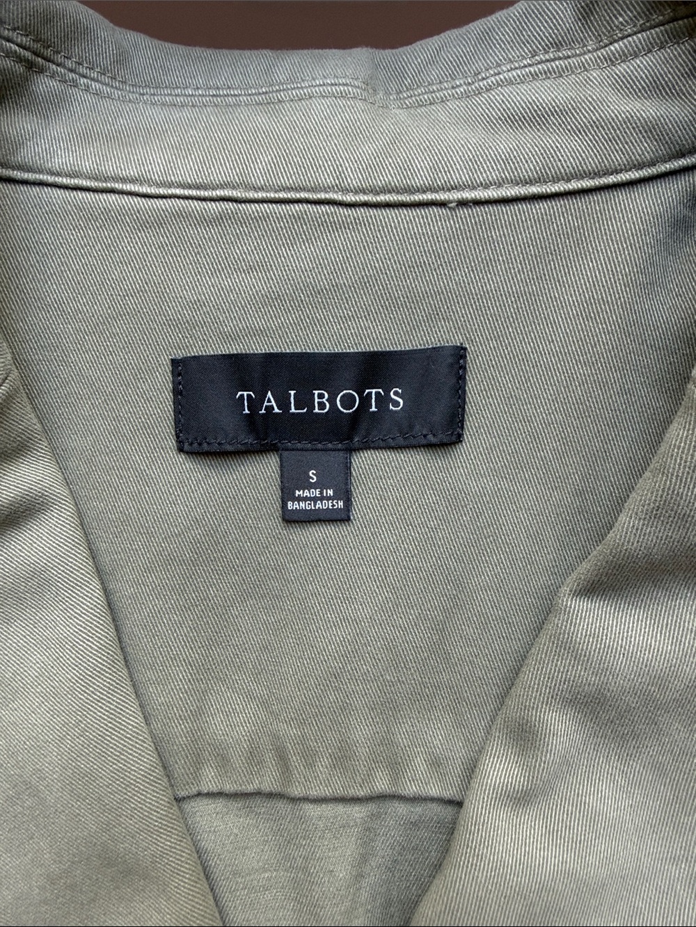 Talbots Olive Green Utility Jacket with Gold Buttons - Picture 3 of 7